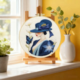 Elegant Lady in Blue Embroidery Kit