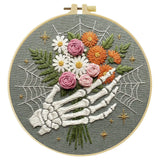 Floral Skeleton Hand Embroidery Kit