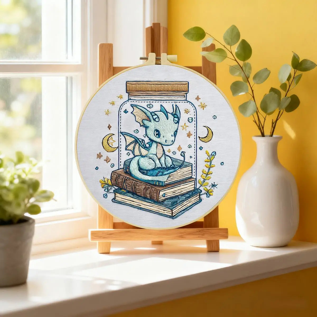 Baby Dragon Library Embroidery Kit