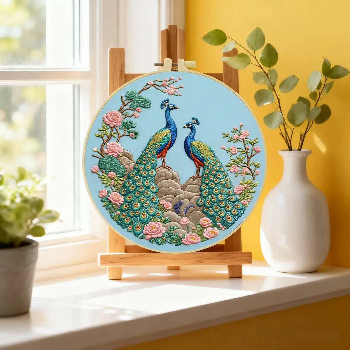 Peacock Garden Embroidery Kit