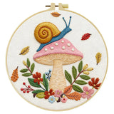 Whimsical Snail & Mushroom Embroidery Kit 🍄🐌
