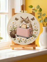Toast-Loving Cat Embroidery Kit