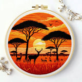 African Safari Sunset Embroidery Kit