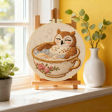 Cozy Owl Teacup Embroidery Kit