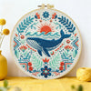 Folk Art Whale & Ocean Floral Embroidery Kit