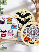 Spooky Halloween Embroidery Kit – 3 Designs
