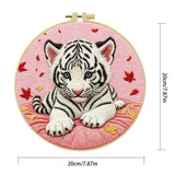 Snow White Tiger Cub Embroidery Kit 🐯🤍🌸