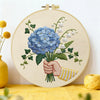Blue Hydrangea Bouquet Embroidery Kit