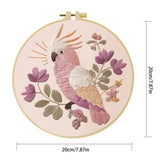 Pink Cockatoo Embroidery Kit – Floral Galah Parrot DIY Hand Embroidery Hoop Art Set