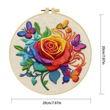 Rainbow Rose & Butterflies Embroidery Kit