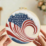 American Flag Wave Embroidery Kit