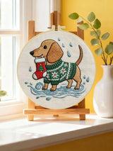 Christmas Dachshund Embroidery Kit