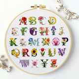 Floral Alphabet Embroidery Sampler Kit