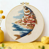 Coastal Village Fish Embroidery Kit