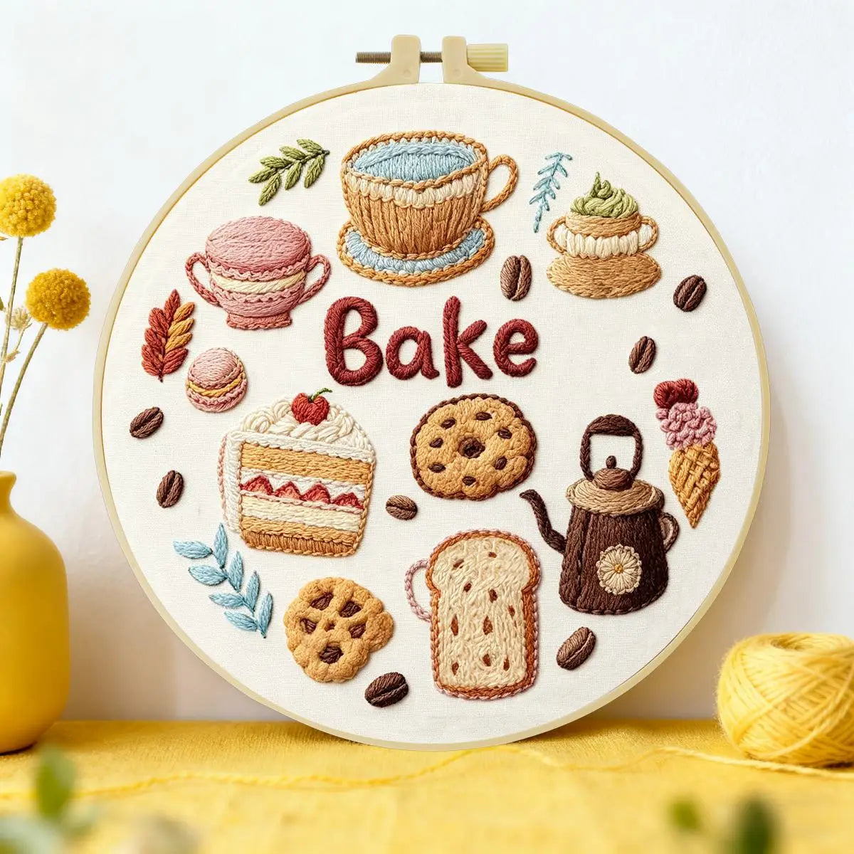 Cozy Bake & Coffee Embroidery Kit