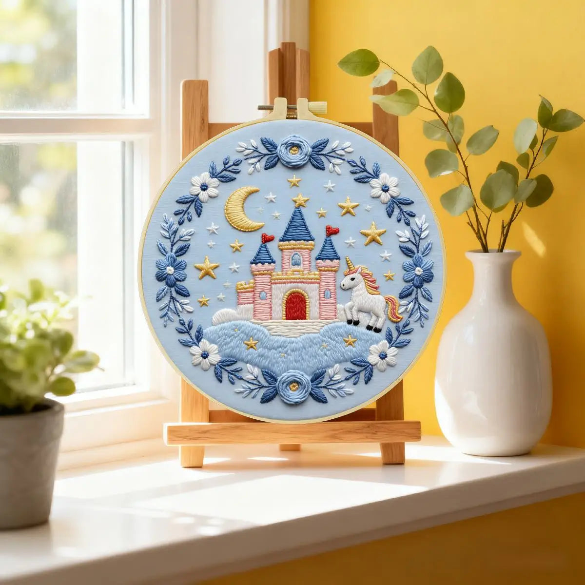 Enchanted Unicorn Castle Embroidery Kit