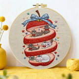 Strawberry Kitten Haven Embroidery Kit