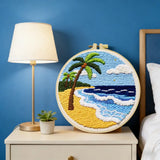 20X20CM/7.87inch Beach punch needle embroidery set kit Stitch Embroidery Knitted embroidery DIY handmade gift Needle Art