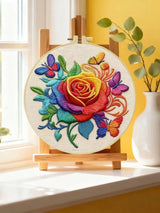 Rainbow Rose & Butterflies Embroidery Kit
