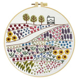 Wildflower Meadow Embroidery Kit – Countryside Floral DIY Hand Embroidery Hoop Art Set