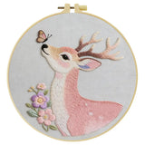 Pink Deer & Butterfly Embroidery Kit