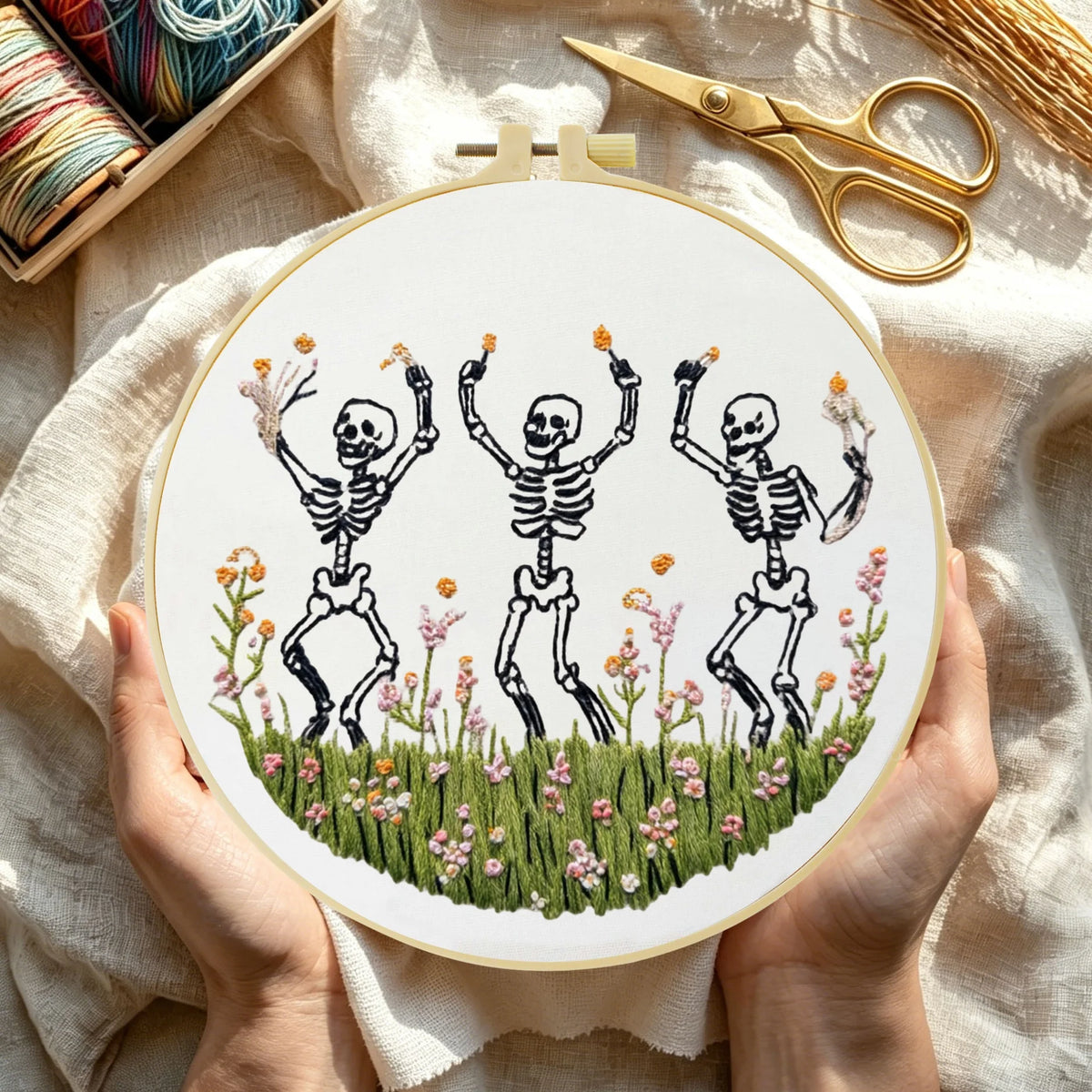 Dancing Skeletons Embroidery Kit