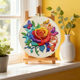 Rainbow Rose & Butterflies Embroidery Kit