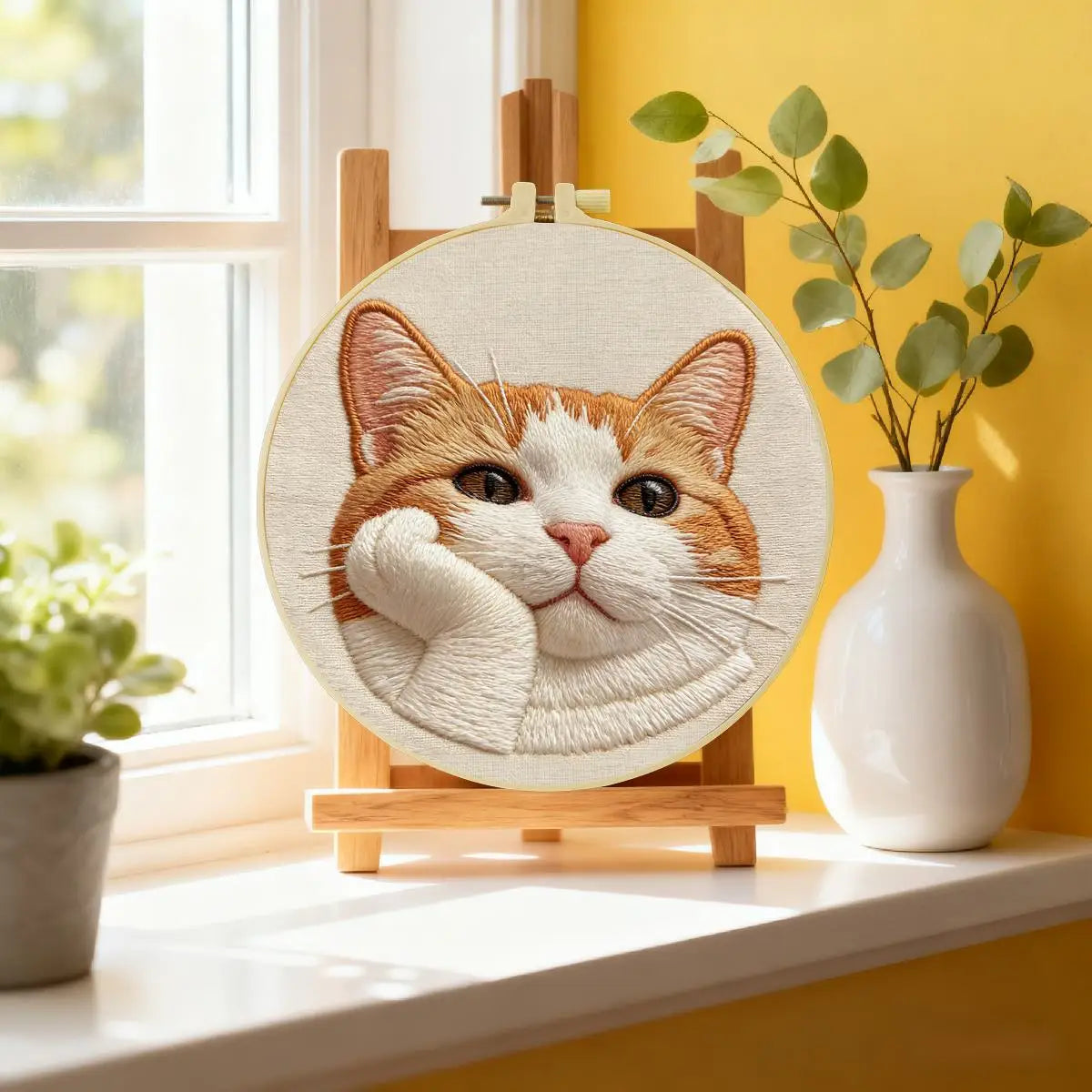Dreamy Ginger Cat Embroidery Kit
