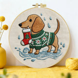 Christmas Dachshund Embroidery Kit