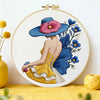 Blue Hat Lady Embroidery Kit