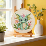Baby Dragon Embroidery Kit 🐉🌸