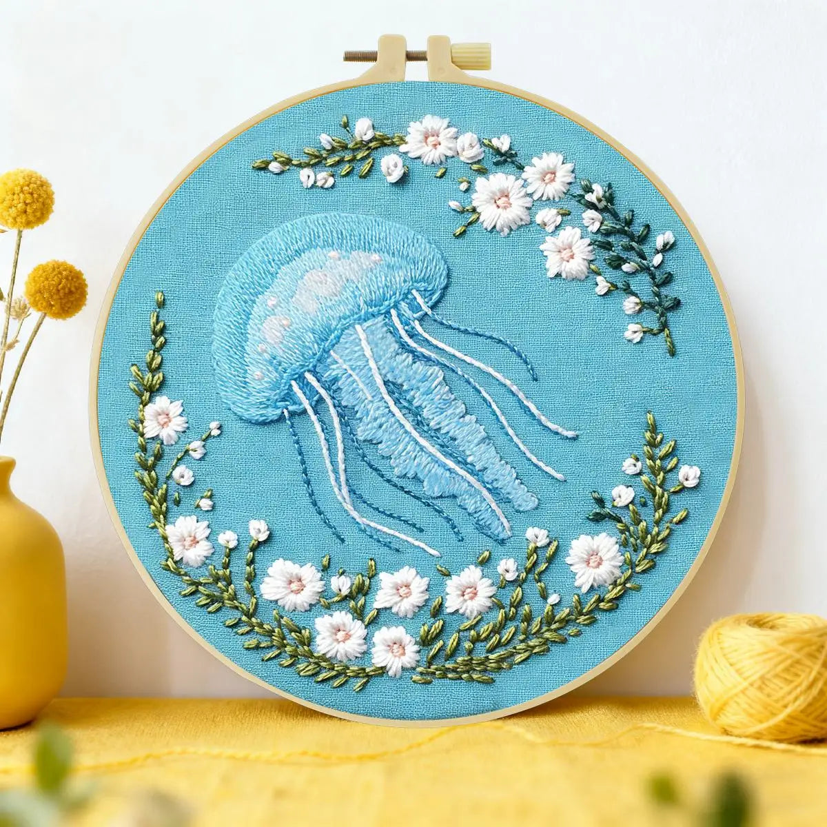 Floral Jellyfish Embroidery Kit