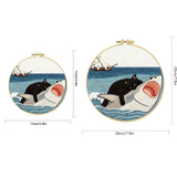 Cat vs. Shark Embroidery Kit