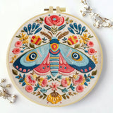 Colorful Folk Moth Embroidery Kit