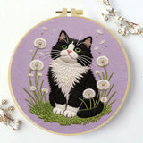 Dandelion Cat Embroidery Kit