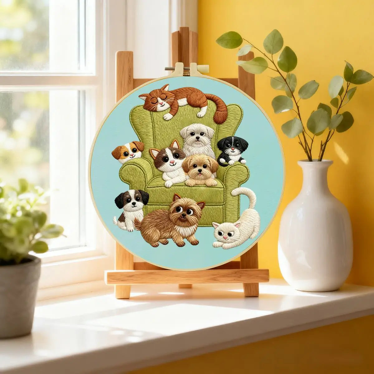 Cozy Pets Embroidery Kit