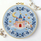 Enchanted Unicorn Castle Embroidery Kit