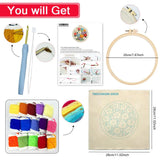 Colorful Floral Embroidery Kit for Adults – Cute Daisy Flower DIY Punch Needle Style Hoop Art Beginner Needlecraft Gift for Her
