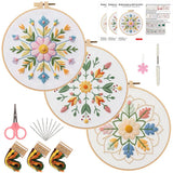 3-Piece Beginner Floral Embroidery Kit Set