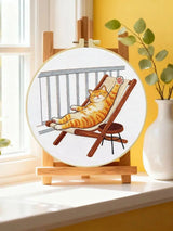 Lazy Summer Cat Embroidery Kit