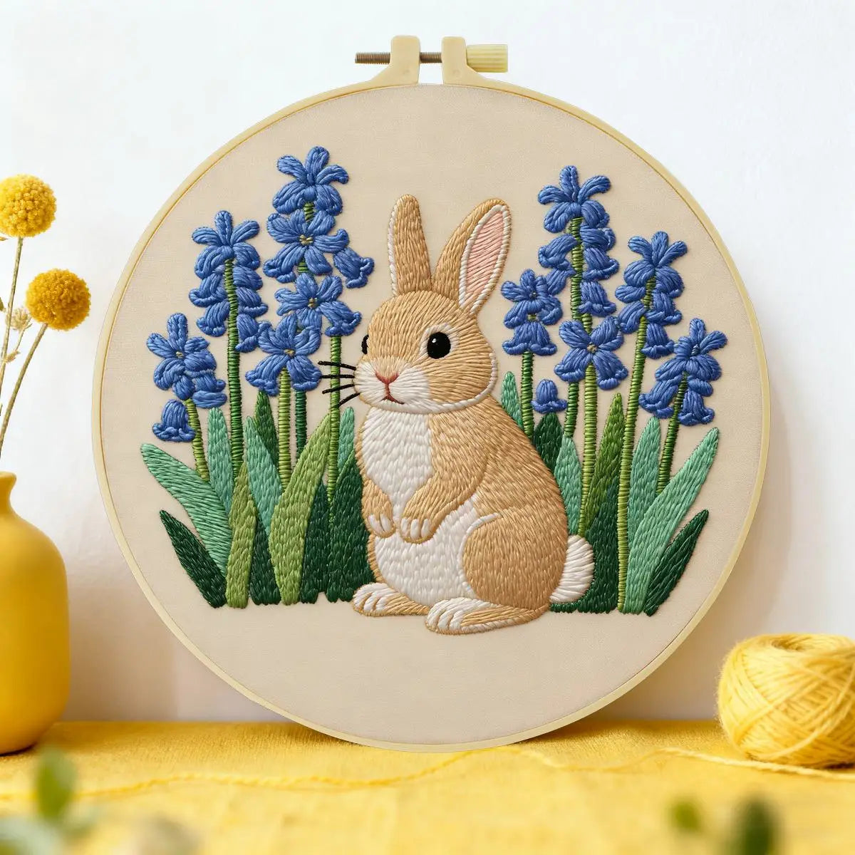 Bluebell Bunny Embroidery Kit – Cute Spring Rabbit Floral Design