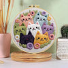 1pc 20X20CM/7.87inch Cute cat Embroidery Starter Kit DIY kit Craft Painting Sewing Art Needle Art