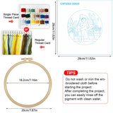 Cozy Plant Girl Embroidery Kit for Adults – Cute Houseplant Lover DIY Hand Embroidery Hoop Art Aesthetic Needlepoint Craft Gift