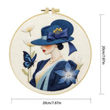 Elegant Lady in Blue Embroidery Kit