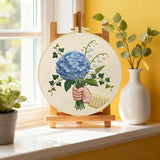 Blue Hydrangea Bouquet Embroidery Kit