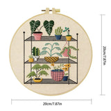 Indoor Plant Shelf Embroidery Kit – Cozy Houseplants DIY Hand Embroidery Hoop Art Set