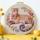 Blush Leopard Embroidery Kit