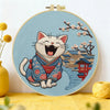 Smiling Kimono Cat Embroidery Kit
