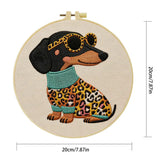 Leopard Chic Dachshund Embroidery Kit