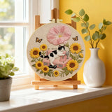 Sunflower Sewing Cat Embroidery Kit